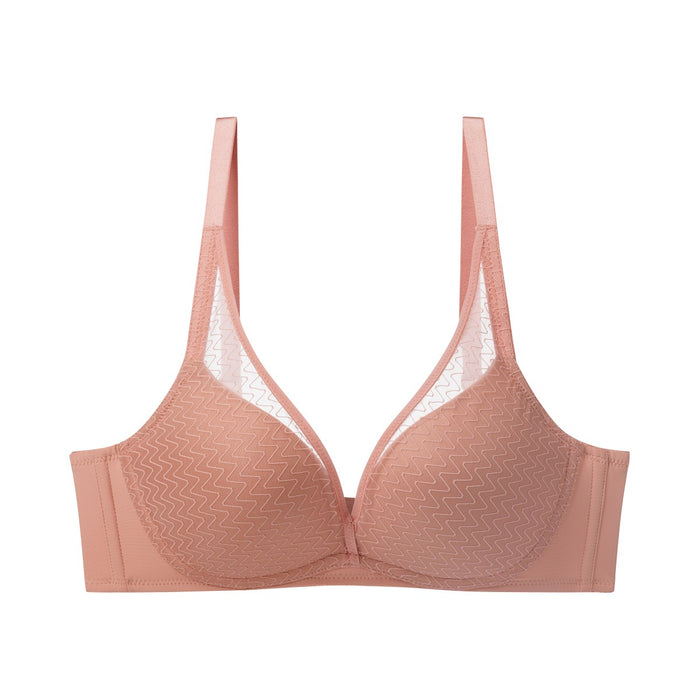 Simply Everyday Chic Non-Wired Push Up Deep V Bra - CAFE AU LAIT