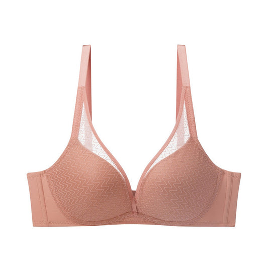 Simply Everyday Chic Non-Wired Push Up Deep V Bra - CAFE AU LAIT