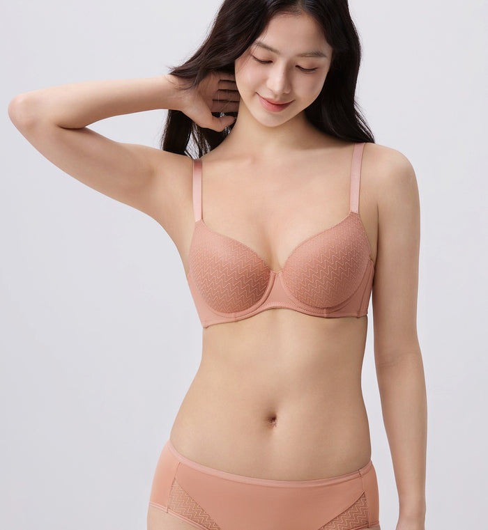 Simply Everyday Chic Wired 3/4 Cup Padded Bra - CAFE AU LAIT