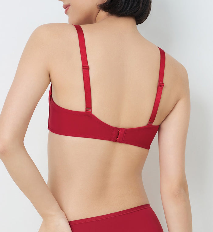 Simply Everyday Chic Wired 3/4 Cup Padded Bra - PAPRIKA RED