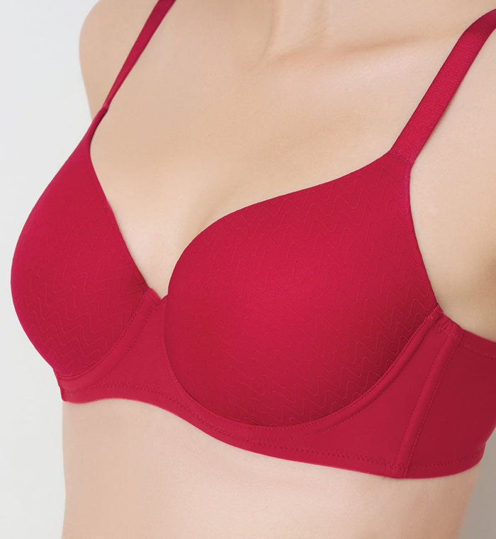 Simply Everyday Chic Wired 3/4 Cup Padded Bra - PAPRIKA RED