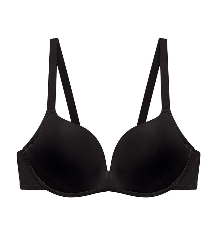 SIMPLY EVERYDAY NON-WIRED PUSH UP BRA - BLACK COMBINATION