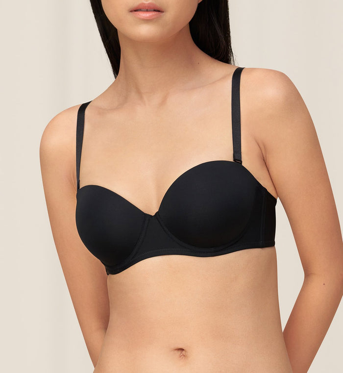Simply Everyday Wired Push Up Detachable Bra - BLACK-COMBINATION
