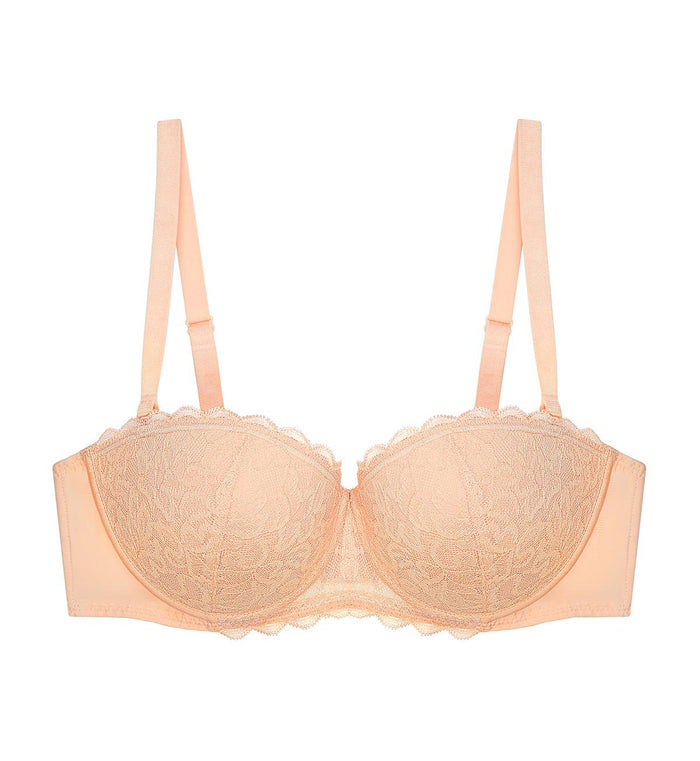 SIMPLY FASHION BLOSSOM WIRED PADDED DETACHABLE BRA - ORANGE HIGHLIGHT