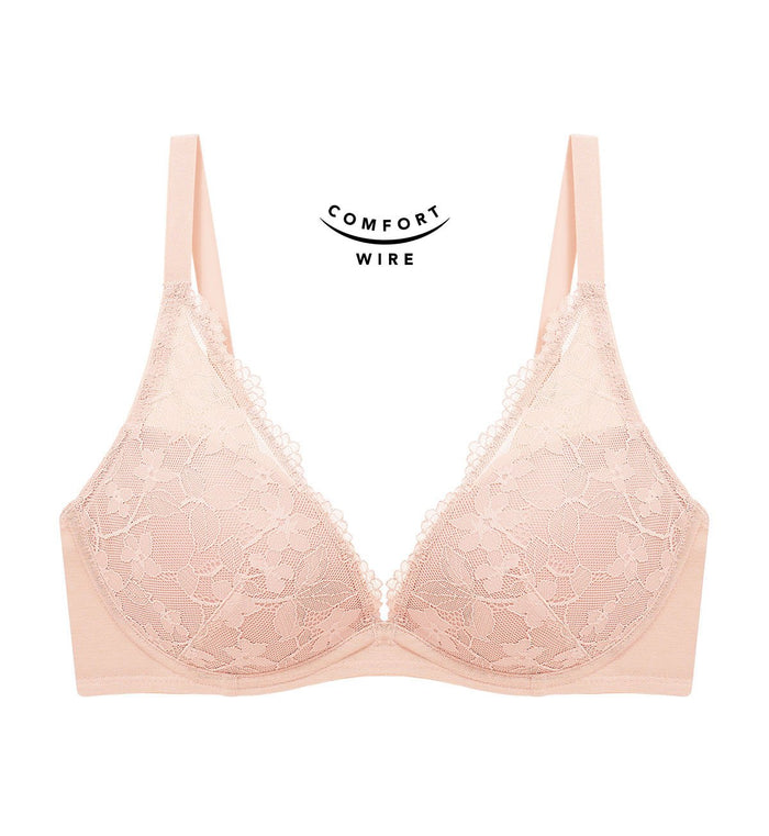 Simply Modern Larkspur Wired Push Up Deep V Bra - FOUNDATION NUDE