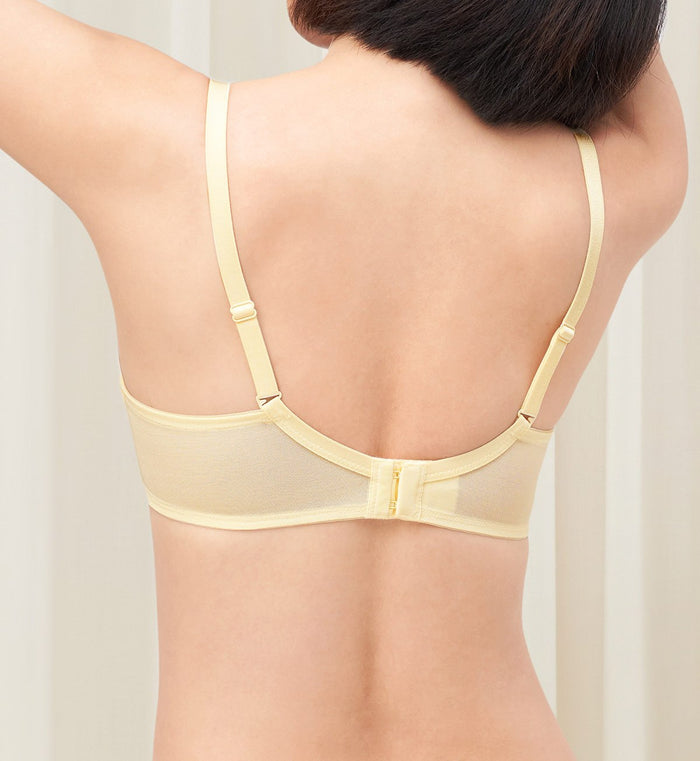 SIMPLY STYLE LARKSPUR WIRED PADDED HALF CUP BRA - HONEY YELLOW