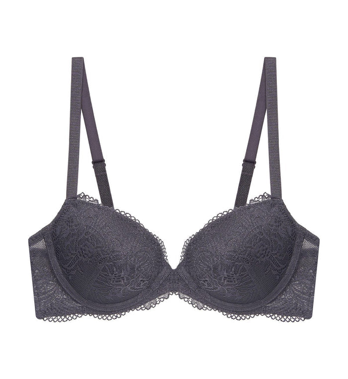 SIMPLY STYLE LARKSPUR WIRED PUSH UP BRA - GREY COMBINATION