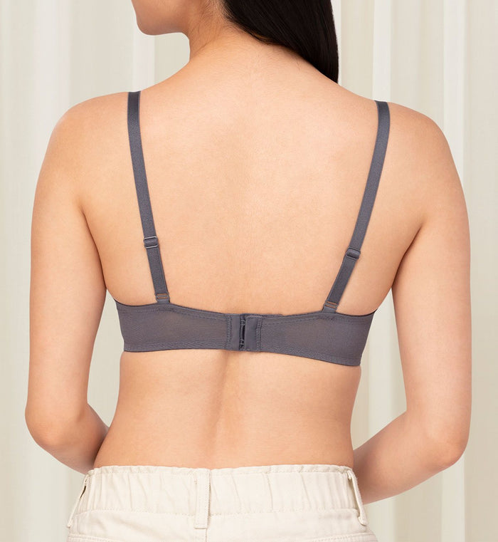 SIMPLY STYLE LARKSPUR WIRED PUSH UP BRA - GREY COMBINATION