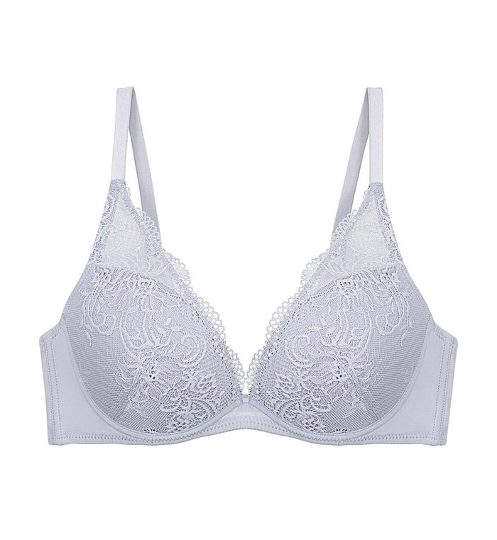 Simply Style Larkspur Wired Push Up Deep V Bra - FEATHER