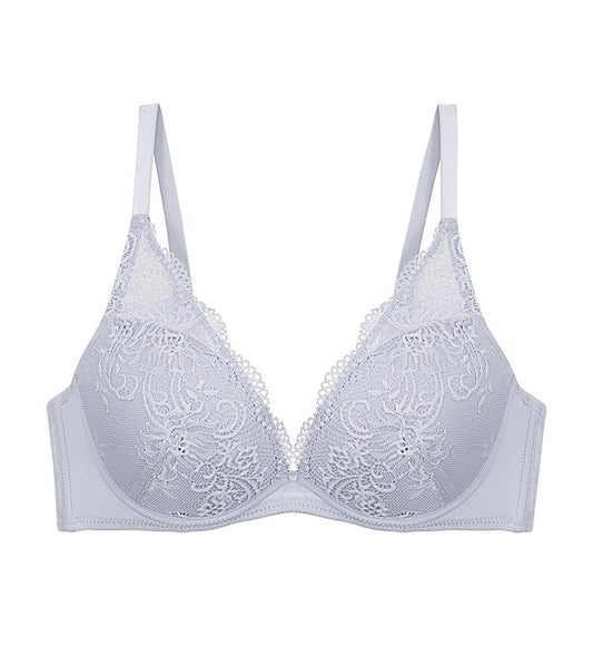 Simply Style Larkspur Wired Push Up Deep V Bra - FEATHER
