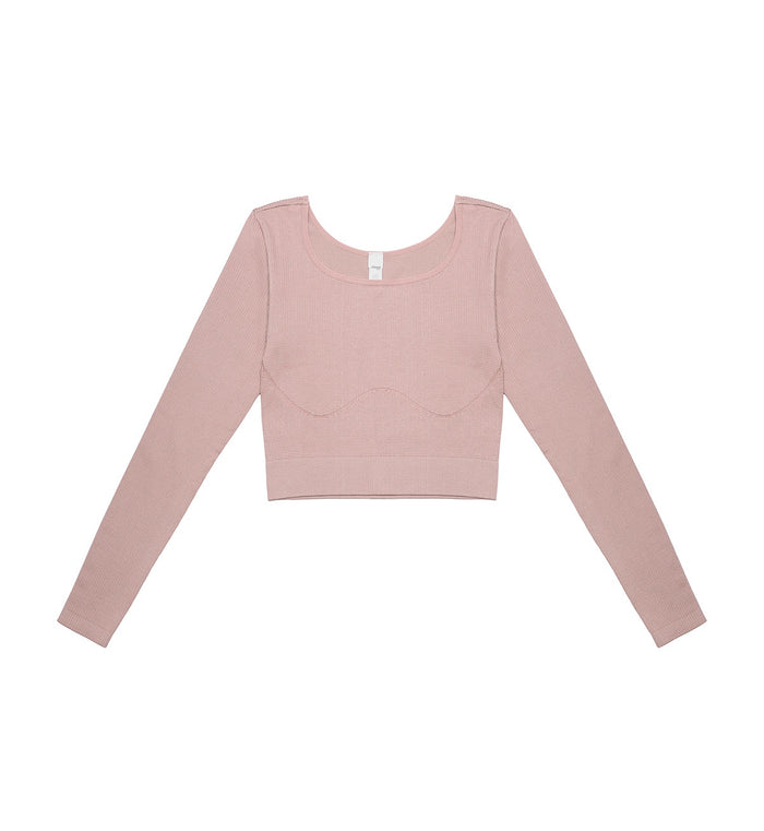SLOGGI EVER INFUSED ALOE CROP TOP LONG SLEEVE - FOGGY MAUVE