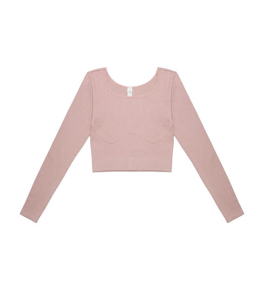 SLOGGI EVER INFUSED ALOE CROP TOP LONG SLEEVE - FOGGY MAUVE