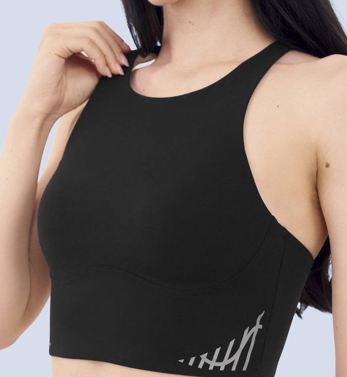 SLOGGI GET ACTIVE CROP TOP - BLACK