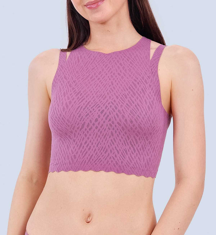 SLOGGI ZERO FEEL BLISS CROP TOP - LILA CLOVER