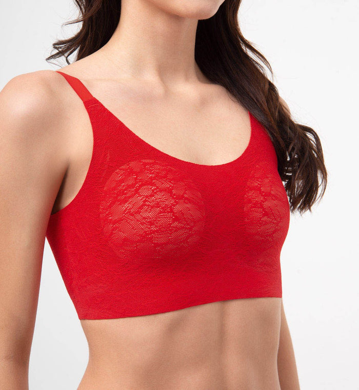 SLOGGI ZERO IN LACE TOP - ROUGE