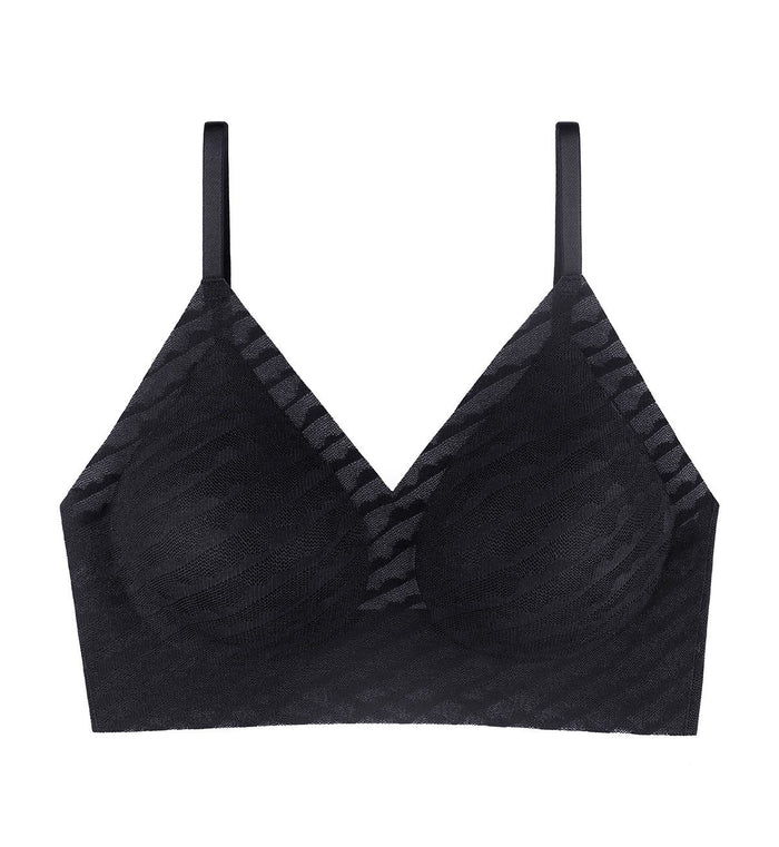 SLOGGI ZERO LACY PUSH UP BRA - BLACK