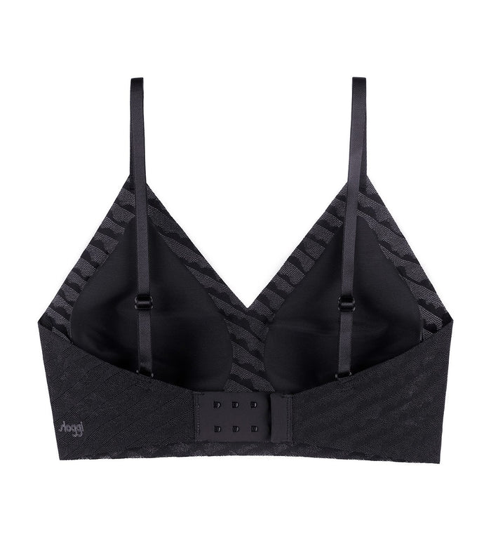 SLOGGI ZERO LACY PUSH UP BRA - BLACK