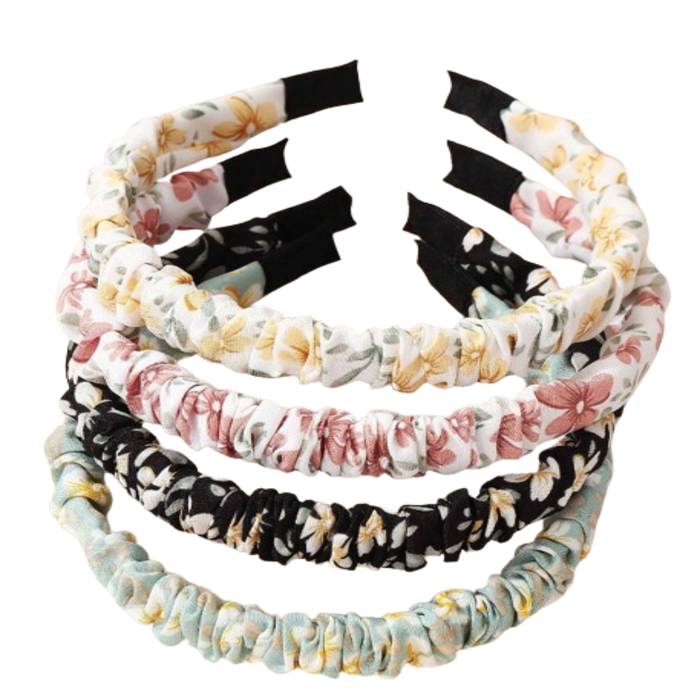 group picture of all the floral headbands
