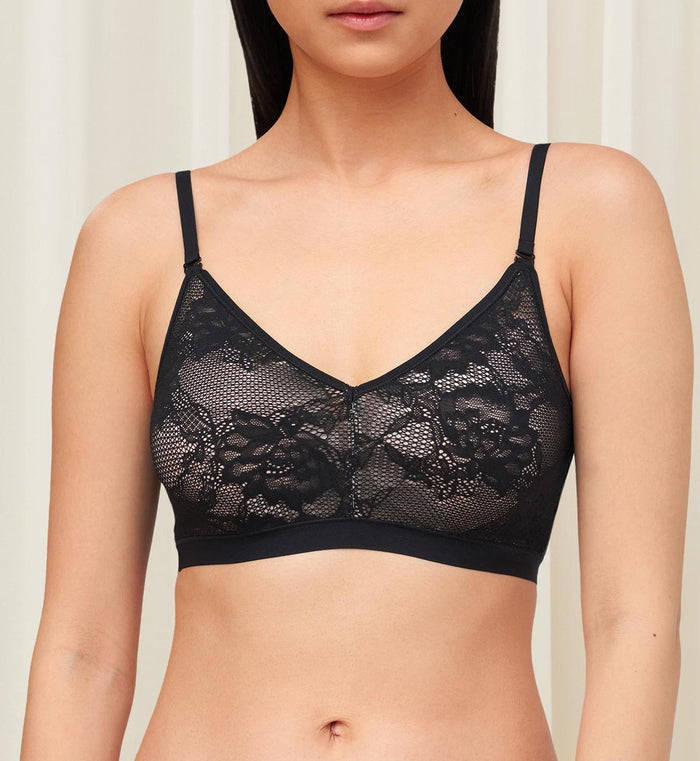 SMART DECO NON-WIRED PADDED BRALETTE - BLACK