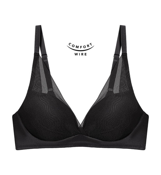 Smooth Sensation Magic Push Up Deep V Bra - BLACK