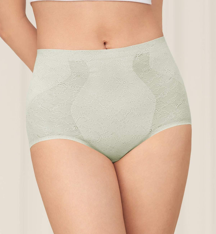 SMOOTHING LACE BODY SHAPING BRIEF - FOREST FROST