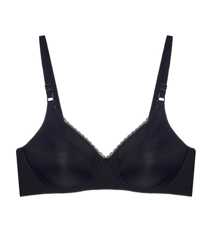 SOLFEGE NON WIRED PADDED BRA - BLACK