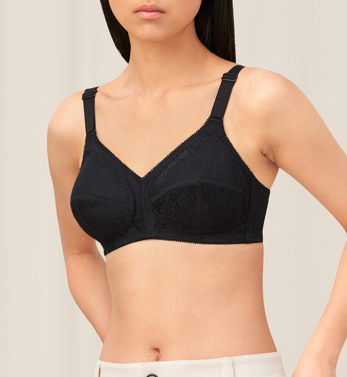 SOLFEGE NON WIRED PADDED BRA - BLACK