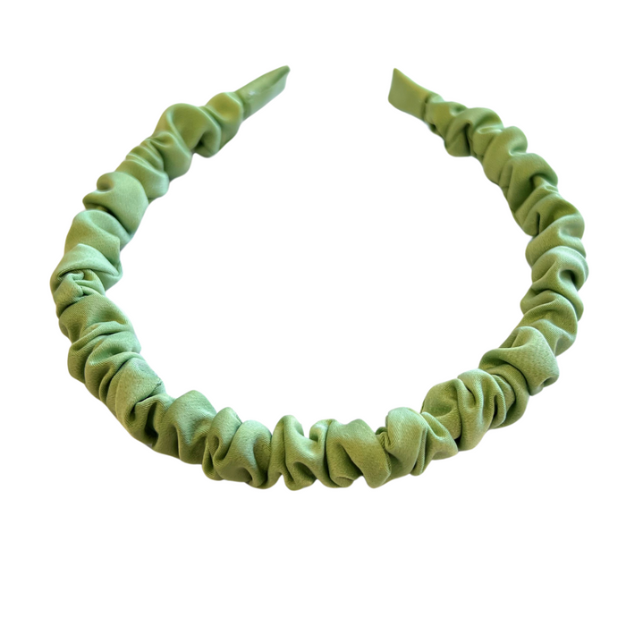 green ruched headband