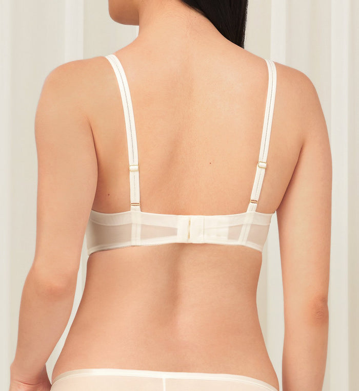 SPRING EMBROIDERY NON-WIRED PADDED BRA - VANILLE