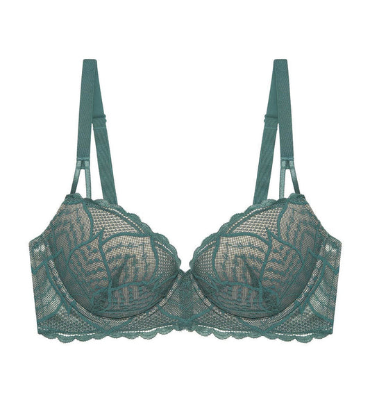 STYLE DOUBLE PUSH WIRED PUSH UP BRA - MYSTERIOUS GREEN