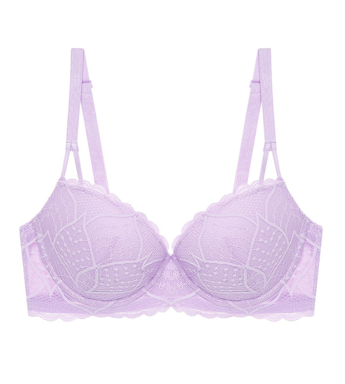 Style Double Push Wired Push Up Bra - LAVENDER MIST
