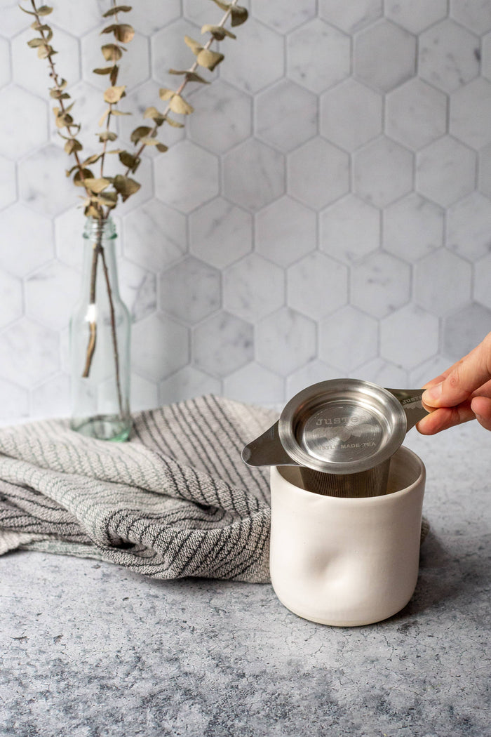 Tea Infuser with Dual-use Coaster Lid - Tea Steeper Strainer