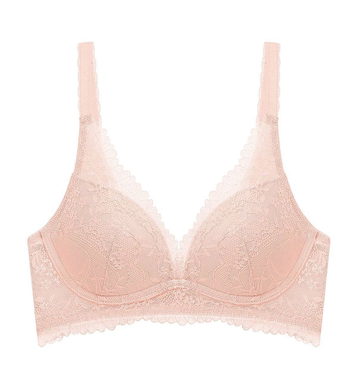 Tri-Air Lite Delight Non-Wired Push Up Deep V Bra - SOFT MAUVE