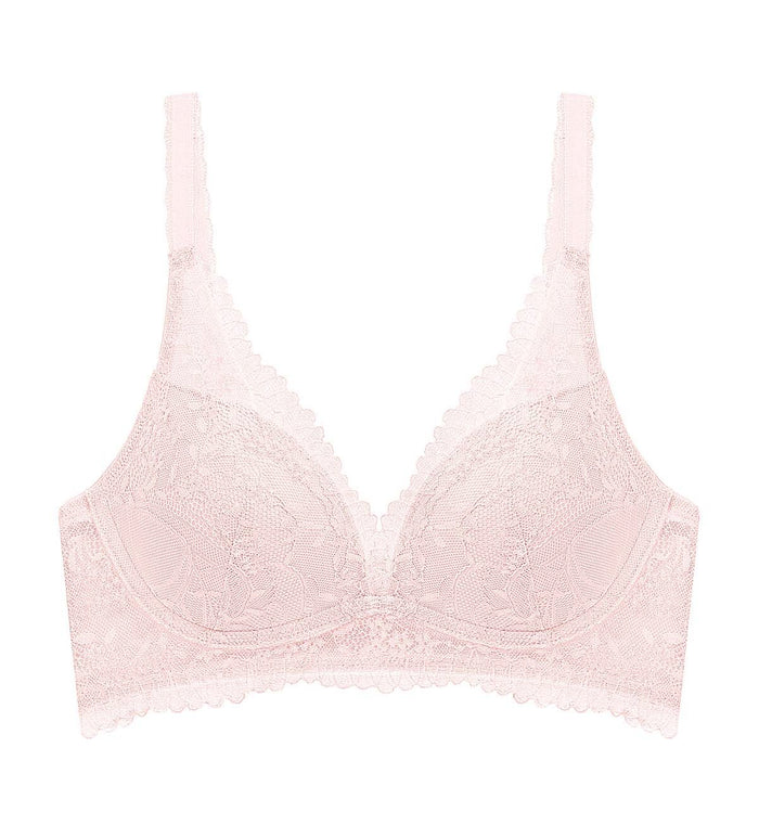 Tri-Air Lite Delight Non-Wired Push Up Deep V Bra - BRUSHED PINK