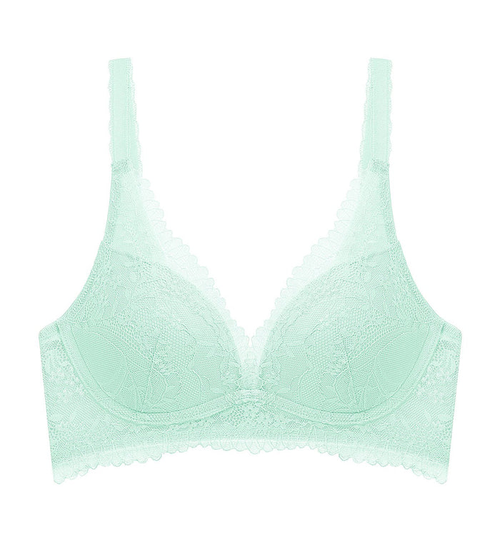 Tri-Air Lite Delight Non-Wired Push Up Deep V Bra - PASTEL TURQUOISE