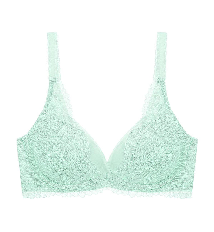 Tri-Air Lite Delight Wired Push Up Deep V Bra - PASTEL TURQUOISE