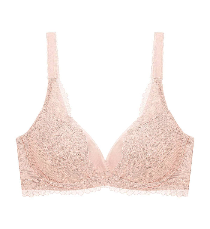 Tri-Air Lite Delight Wired Push Up Deep V Bra - SOFT MAUVE