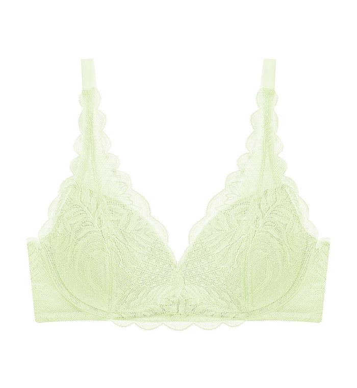 Tri-Air Lite Non Wired Push Up Deep V Bra - TENDER GREEN