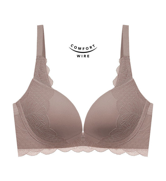 Tri-Air Lite Wired Push Up Deep V Bra - PIGEON GREY