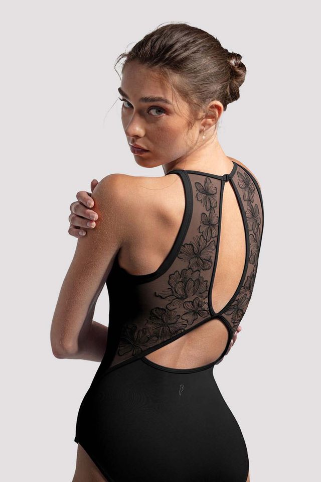 Tween Iris Floral Halterneck Leotard
