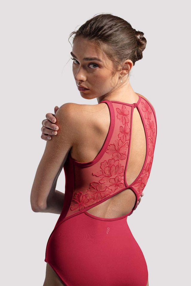 Tween Iris Floral Halterneck Leotard