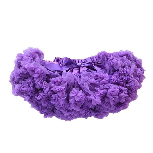 Purple tutu with layers of tulle and a stretchy waistband, perfect for twirling