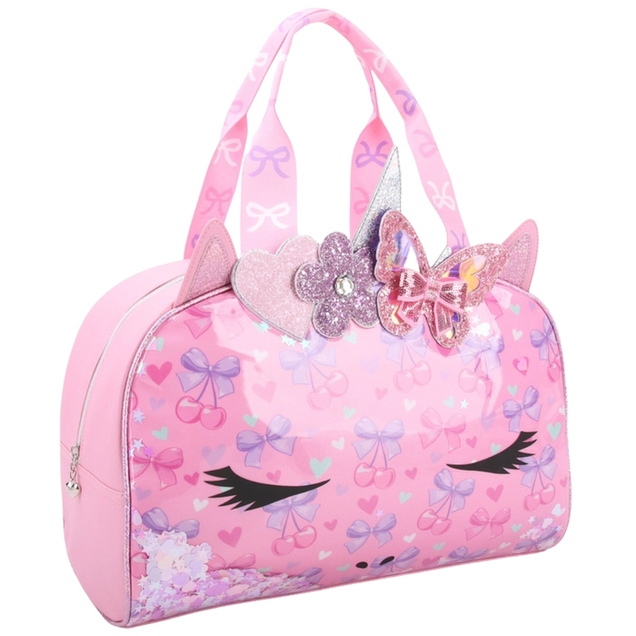 Unicorn Confetti Bow Duffle Bag