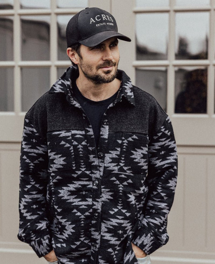 Unisex Aztec Jacket - Black + Grey - Millie + Moose
