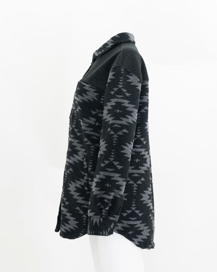 Unisex Aztec Jacket - Black + Grey - Millie + Moose