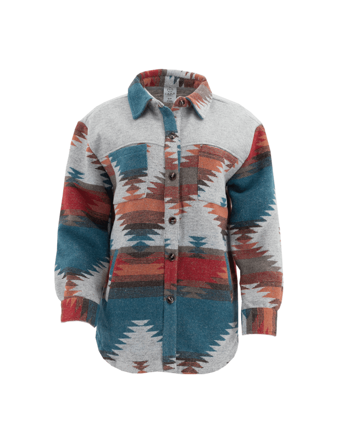 Unisex Aztec Jacket - Blue + Red - Millie + Moose
