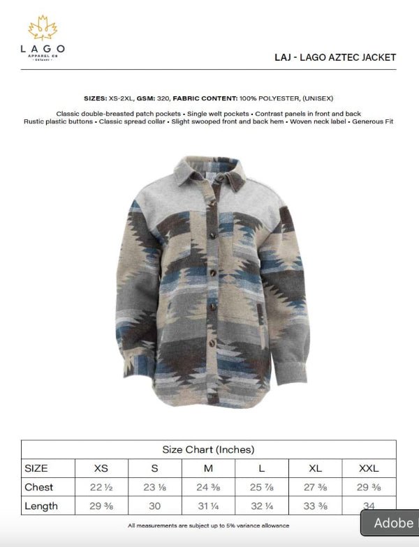 Unisex Aztec Jacket - Blue + Red - Millie + Moose