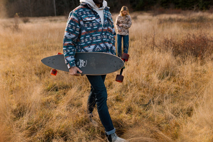 Unisex Aztec Jacket - Burnt Blue - Millie + Moose