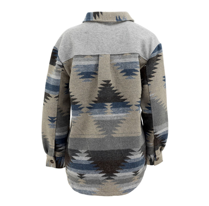 Unisex Aztec Jacket - Grey + Blue - Millie + Moose