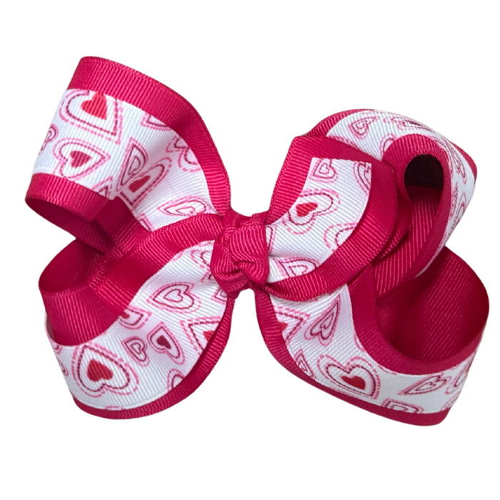 Sketch Hearts on Shocking Pink / Large Layered(5.25 inch)